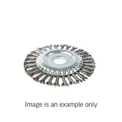 Wheel Brush Twist Knot Stainless Steel 0.5mm Wire x 125mm Dia x 22mm Bore 